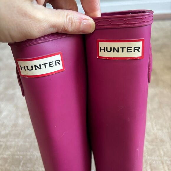 Hunter Boots Original Tall Rain Boots Women's Sz 11 Matte Purple Violet Pull On - Picture 4 of 9